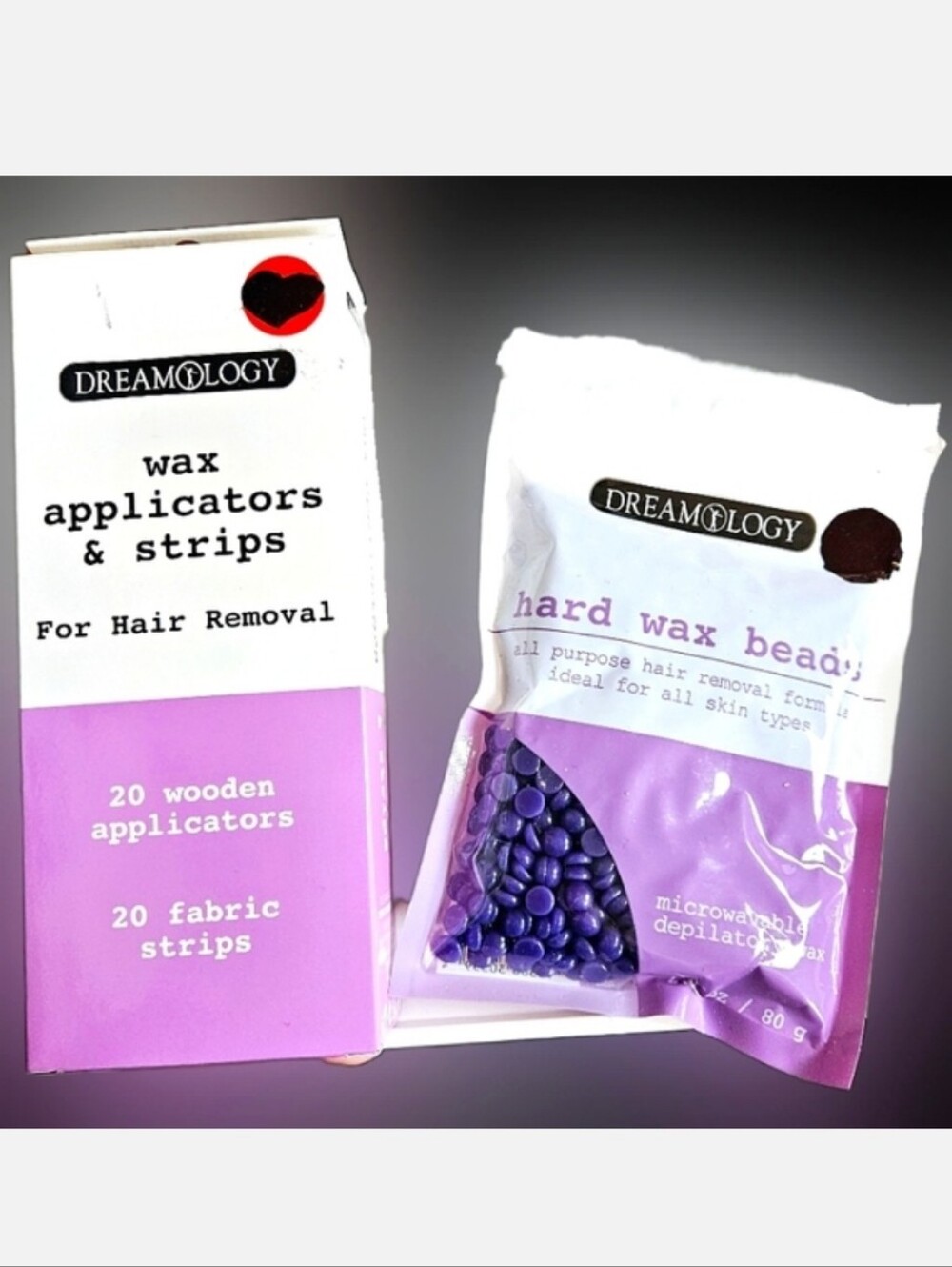 NWT 》SET OF 2《 DREAMOLOGY HARD WAX BEADS + WAX APPLICATORS & STRIPS SET!